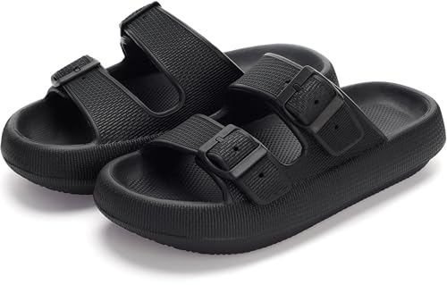 WHITIN Double Buckle Adjustable Thick Sole Pillow Slippers for Women Men
| WHITIN Slides Adjustable Thick Sole Pillow S