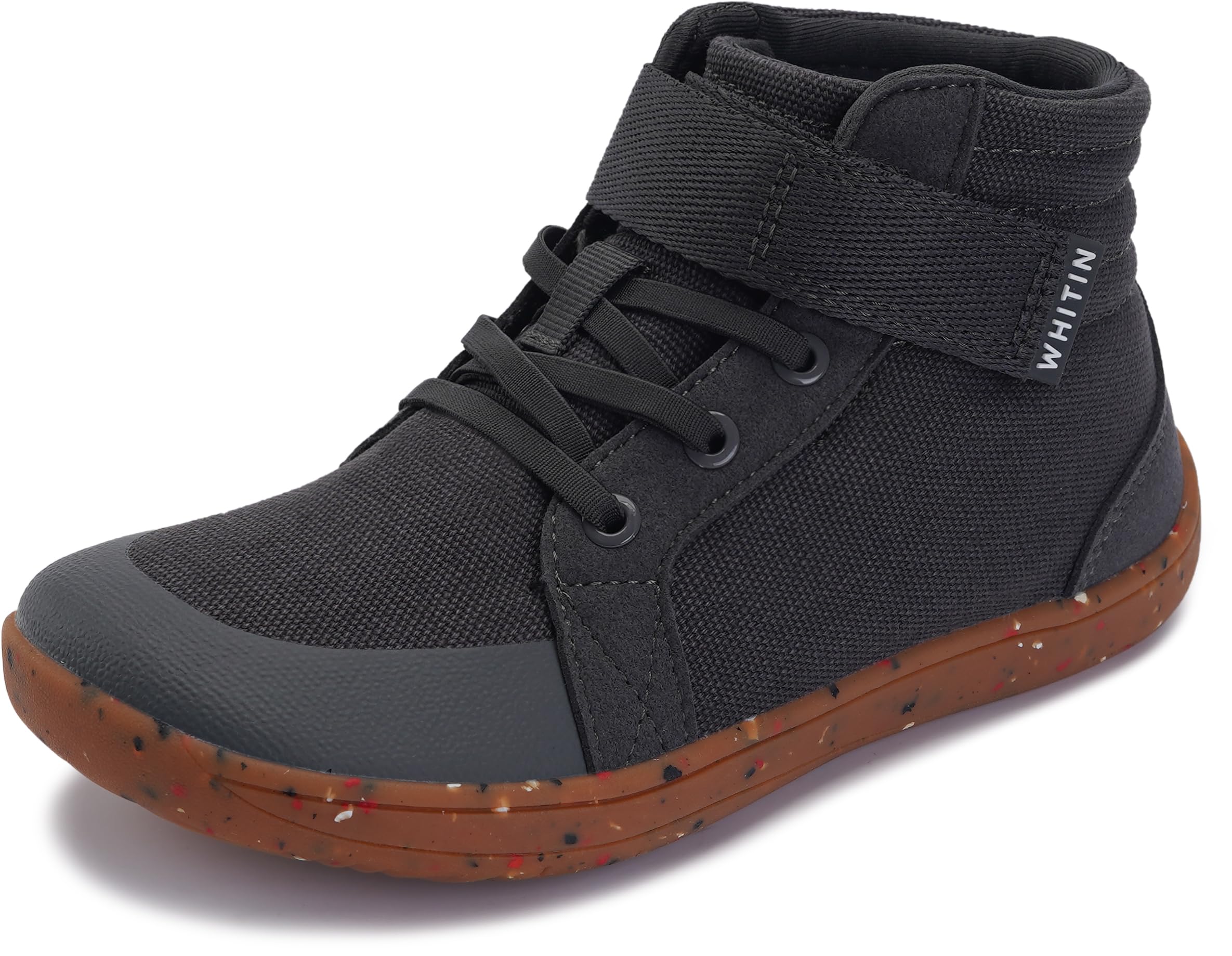 WHITIN Little/Big Kid Wide High Top Barefoot Shoes | Natural & Healthy Fit for Boys/Girls | Street-Style Minimalist Snea